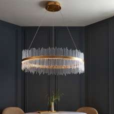 Grimsby Twisted Glass Pendant Ceiling Light In Brushed Gold - UK