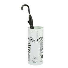 Guelph Round Metal Umbrella Stand In White - UK