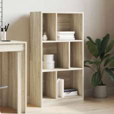 Guelph Wooden Bookcase With 6 Shelves In Sonoma Oak - UK