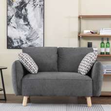 Gunnison Fabric 2 Seater Sofa in Dark Grey - UK