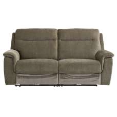 Hailey Fabric Electric Recliner 3 Seater Sofa In Moss Green - UK