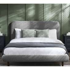 Hailey Fabric King Size Bed In Grey - UK