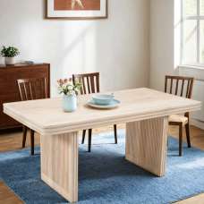 Hailey Wooden Dining Table In Natural Oak - UK