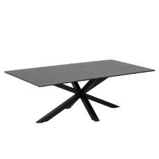 Haines Ceramic Coffee Table With Metal Frame In Black - UK