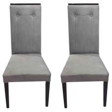 Heston Grey Fabric Dining Chair in Pair - UK