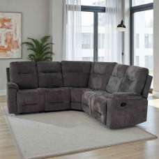 Halmstad Velvet Recliner Corner Sofa in Grey - UK