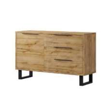 Hamburg Wooden Sideboard With 1 Door 3 Drawers In Wotan Oak - UK