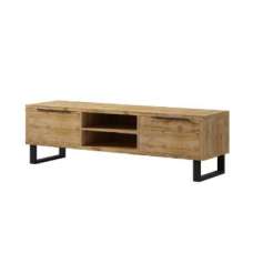 Hamburg Wooden TV Stand With 2 Flip Doors In Wotan Oak - UK