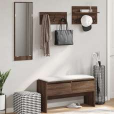 Hamel Wooden 4 Piece Hallway Furniture Set In Brown Oak - UK