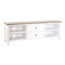 Hampro Wooden TV Stand With 2 Drawers In Oak And White - UK