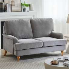 Hampshire Fabric 2 Seater Sofa In Grey - UK