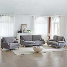 Hampshire Fabric 3+2+1 Seater Sofa Set In Grey - UK