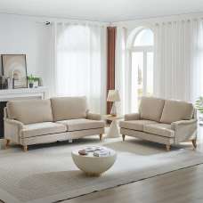 Hampshire Fabric 3+2 Seater Sofa Set In Stone - UK