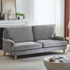 Hampshire Fabric 3 Seater Sofa In Grey - UK