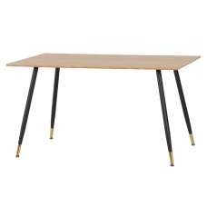 Hanover Wooden Dining Table Medium With Black Legs In Oak - UK
