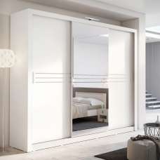 Hanover Wooden Wardrobe With 3 Sliding Doors In Matt White - UK