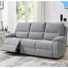 Harsel Fabric Electric Recliner 3 Seater Sofa in Granite - UK