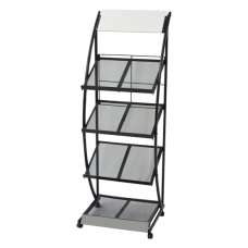 Hart Metal Magazine Rack With 4 Shelves In Black - UK