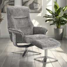 Haslet Fabric Recliner Chair With Stool In Wishing Well - UK