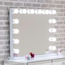 Haslet Landscape Dressing Mirror With White High Gloss Frame - UK