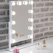 Haslet Small Swivel Dressing Mirror With White High Gloss Frame - UK