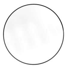 Hasselt Extra Large Wall Mirror Round In Black Aluminium Frame - UK