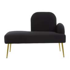 Havana Fabric Lounge Chaise Chair In Black - UK
