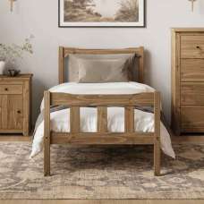 Havanan Wooden Single Bed In Natural Pine - UK