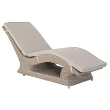 Haverhill Rattan Garden Fixed Sun Lounger In Natural Pistachio - UK