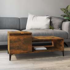 Hawitt Wooden Coffee Table With 1 Door In Smoked Oak - UK