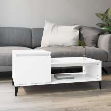 Hawitt Wooden Coffee Table With 1 Door In White - UK