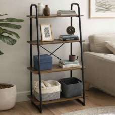 Hayesville Bookcase With 4 Shelfs In Black And Oak - UK