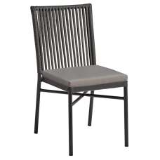 Hayward Rattan Outdoor Side Chair In Dark Grey - UK