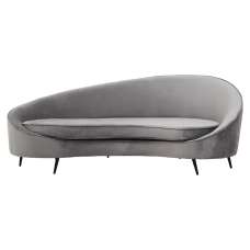 Hearne Velvet 3 Seater Sofa In Grey - UK