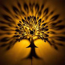 Heart Tree V2 Metal Wall Lamp in Black - UK