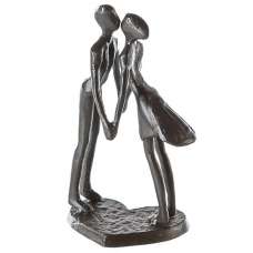 Heartbeat Iron Design Sculpture In Burnished Bronze - UK