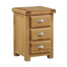 Heaton Wooden Bedside Cabinet With 3 Drawers In Oak - UK