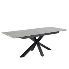 Hebron Ceramic Small Extending Dining Table In Grey - UK