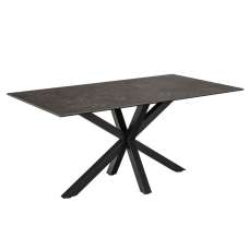 Hebron Large Ceramic Top Dining Table In Black Fairbanks - UK