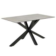 Hebron Small Ceramic Top Dining Table In Grey - UK