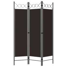 Hecate Fabric 3 Panels 120cm x 180cm Room Divider In Brown - UK