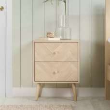 Helena Wooden Bedside Cabinet With 2 Drawers In Oak - UK