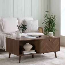 Helena Wooden Coffee Table with 1 Drawer in Walnut - UK