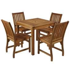 Helena Wooden Square Dining Table With 4 Chairs In Natural - UK
