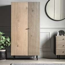 Helena Wooden Wardrobe With 2 Doors In Natural - UK