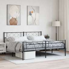 Helotes Metal Super King Size Bed In Black - UK