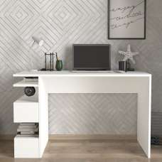 Hensley Rectangular Wooden Laptop Desk in White - UK