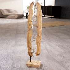 Henviro Mango Wood to the Top Sculpture in Natural and Silver - UK