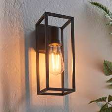Herbert LED Wall Light In Textured Black Aluminium Frame - UK