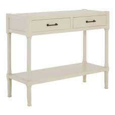 Heritox Wooden 2 Drawers Console Table In Vintage Grey - UK